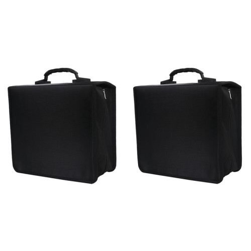 2X CD Case, 400 Capacity DVD Case CD Wallets Protective CD Storage Organizer Holder Booklet Album Box Binder (Black)