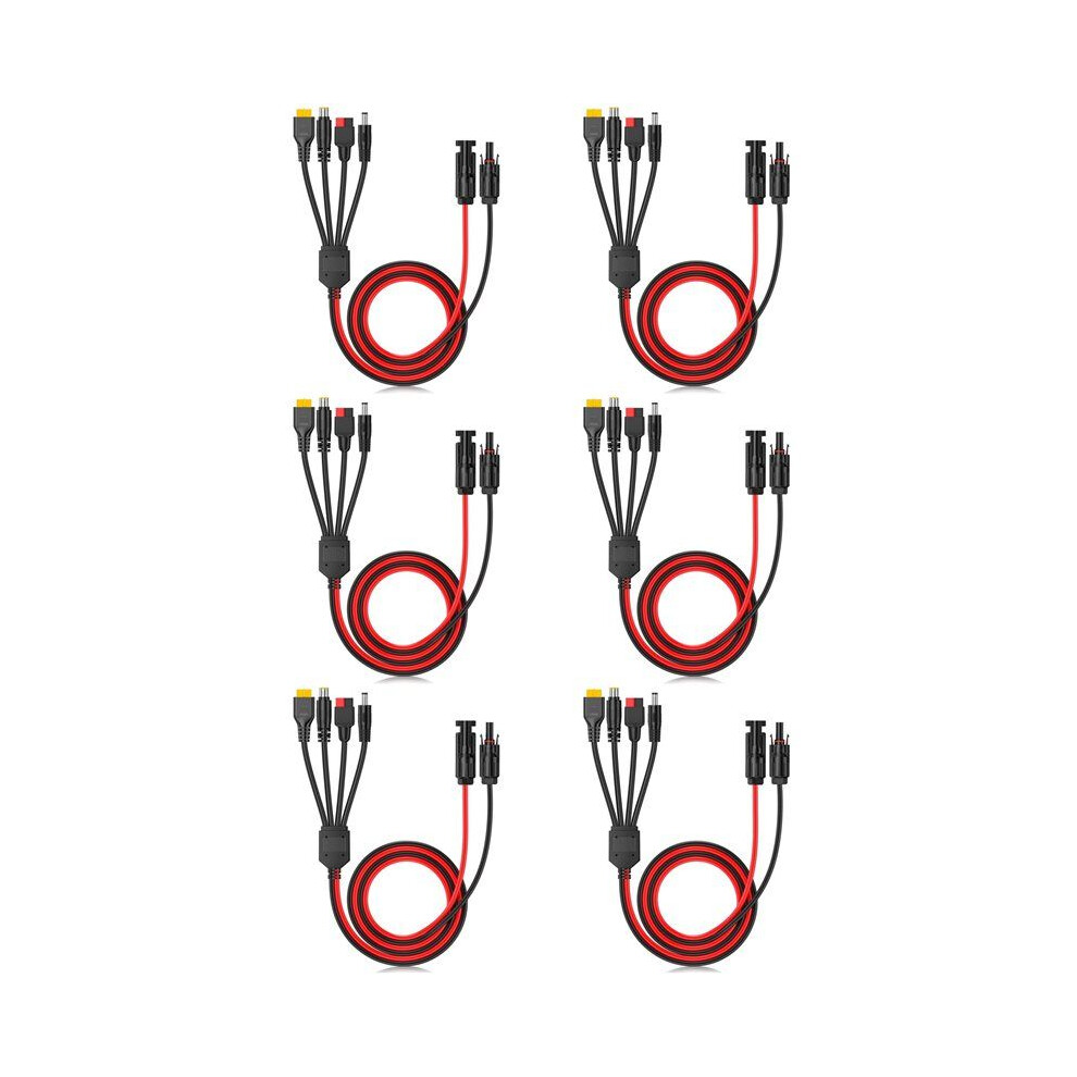 6X 4-In-1 Solar Panel Connector Extension Cable Splitter For Anderson Connector Adapter Power Plug Xt60 Female Conn 6032010395627