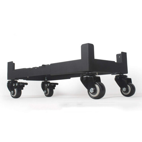 Adjustable Metal CPU Tower Stand with Locking Caster Wheels, SpaceSaving Desktop Computer Holder, Black Small 2
