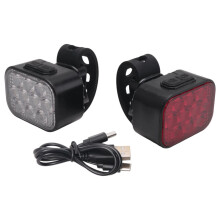 Fahrradlicht-Set Vorne und Hinten, USB-Aufladung, Mountainbike-Helm, Rennrad-Scheinwerfer, Rücklicht