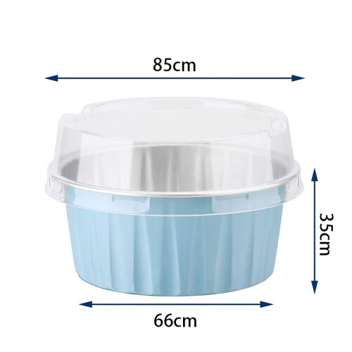 100Pcs 5Oz 125Ml Disposable Cake Baking Cups Muffin Liners Cups with Lids Aluminum Foil Cupcake Baking Cups- 2