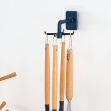 2PCS 360 Degrees Rotating Hook Kitchen Storage Bathroom Organizar Storage Rack Holder Wall Mounted Hanging Hooks-Black