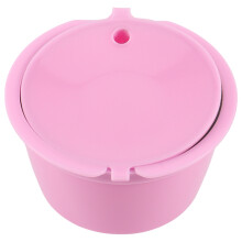 1 Conjunto de CáPsulas de Café RecarregáVeis CáPsulas de Filtro de Café ReutilizáVeis De PláStico com Pincel de Alta Qualidade Rosa