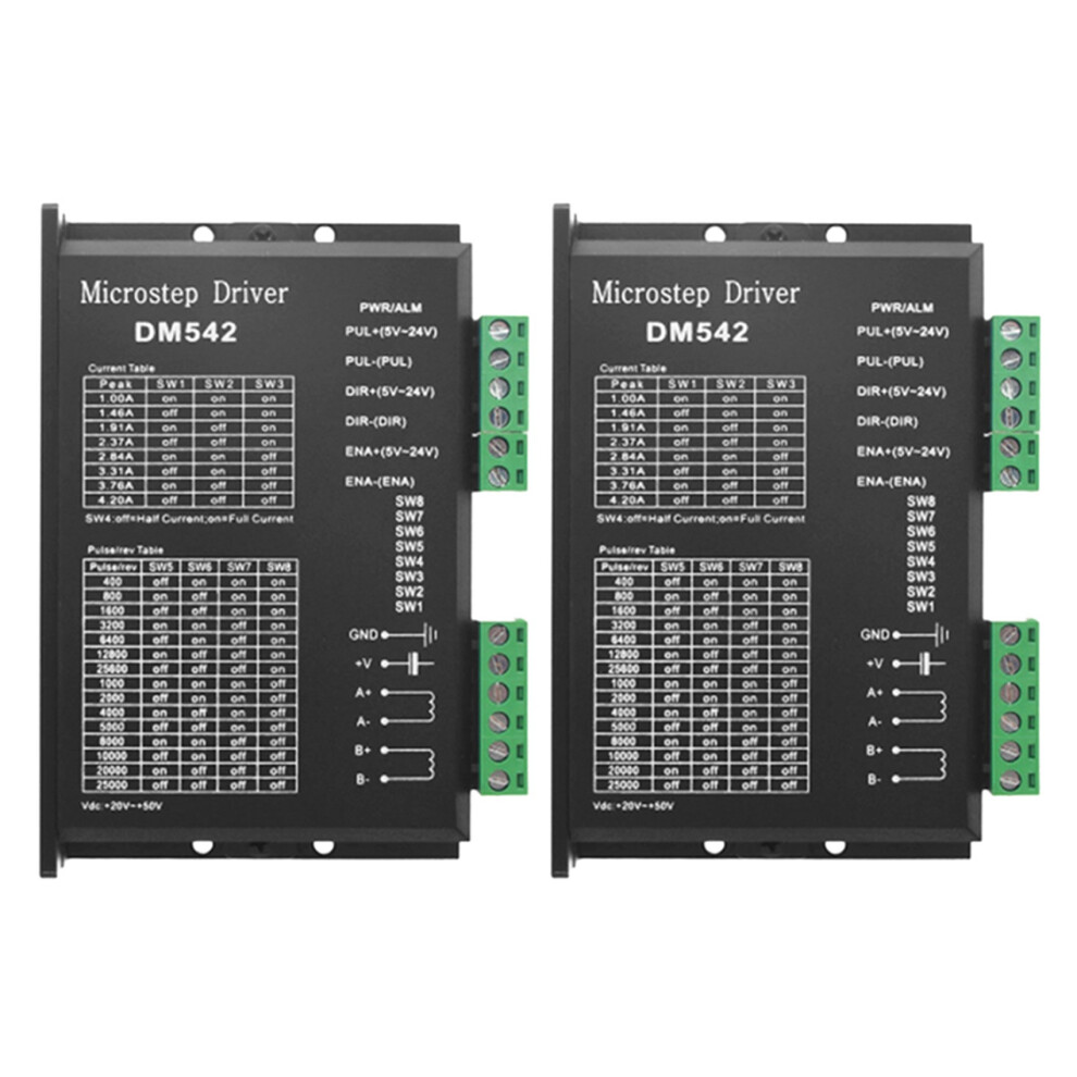2X Stepper Motor Driver, Dm542 Stepper Motor Driver Dsp Digital Driver Board For Nema 17, Nema 23 ,Etc 6034083590305