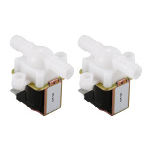 2X 3/8Inch 12VDC Hose Barb Electric Solenoid Valve Plastic Body 12-Volt for Faucets Drinking Fountains,White & Black