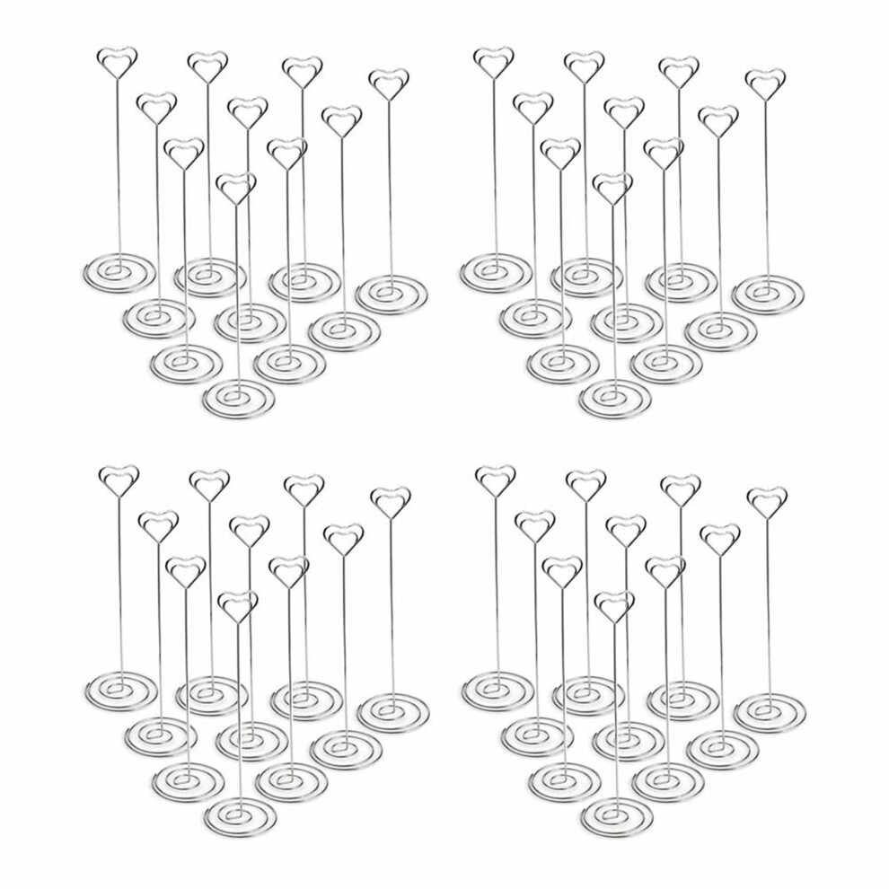 Typecat 40Pcs 8.6 Inch Tall Place Card Holders Heart Shape Table Number Holder Stands Picture Photo Note Memo Clip For Wedding