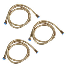 3pcs 1.5M Gold Shower Hose Long Flexible Stainless Steel Bathroom Water Tube