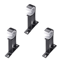 18Pcs Curtain Rod Bracket Set Single Hole Small Curtain Rod Hooks for Wall Heavy Duty Curtain Drapery Rods Black
