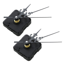 2X DIY Clock Metal Texture Wall Clock Retro Wall Clock Movement Accessories Black