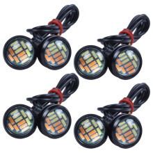 8 Pcs 12V 23mm Dual Color Switchback 4014 12 LED DRL  Eye Daytime Light