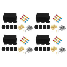 48 Way Blade Sicherungshalter Box mit Flachstecker und Sicherung 16PCS 4Pin 12V 80A Relais für Auto-LKW-Anhänger und Boot