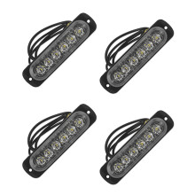 4X 12V-24V 6LED Light Flash Emergency Car Vehicle Warning Strobe Flashing White