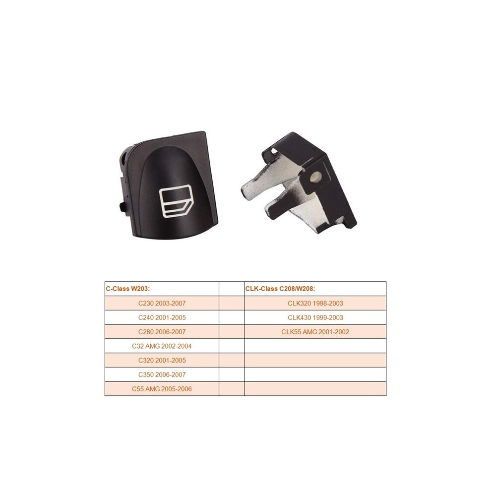 4X Window Button Covers For W203 W208 C Clk Class Front Left+Right Window Repair Button Caps 6032765431076