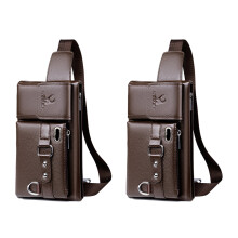 2X WEIXIER Marke Unisex Single-Shoulder Multifunktions-Taillentasche mit Großer Kapazität Herren-Brusttasche Lässige Umhängetasche Brieftasche