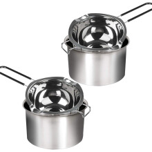 4Pc Paquete Doble de Acero Inoxidable de Doble Caldera, Manija Resistente Al Calor para Chocolate, Mantequilla, Queso, Caramelo Y Olla de Acero Dulce,