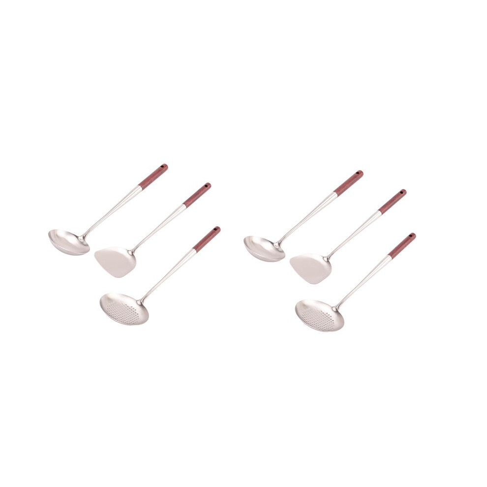 Typecat 2X Wok Spatula And Ladle,Skimmer Ladle Tool Set, 17Inches Spatula For Wok, 304 Stainless Steel Wok Spatula
