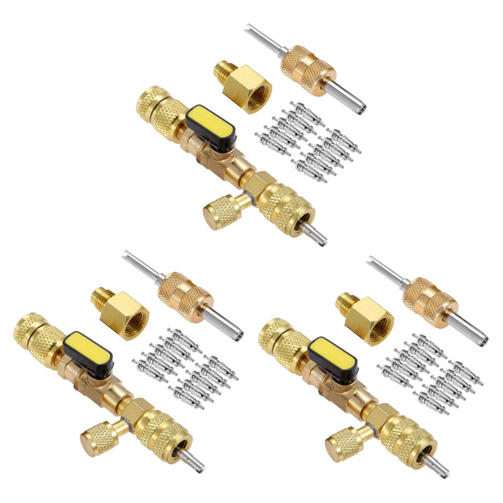 3X R410a R22 Valve Core Remover Installer Tool With Dual Size Sae 1/4 & 5/16 Port For R404a R407c R134a R12 R32 Hvac 6033891484592