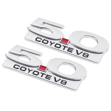 2X 5.0 Coyote V8 Emblem für 11-14 Mustang F150 F250 F350 Chrom Seiten Körper Kotflügel Embleme Aufkleber Aufkleber Abzeichen Typenschild