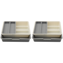 2X Cutlery Drawer Tray Expandable Adjustable Utensil Drawer for Kitchen Utensil Organizer Multi-Purpose Storage Kitchen