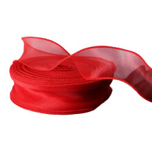 Ruffle Trim Ribbon For Clothing Embellishments And Table-red