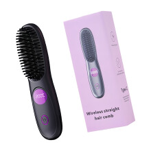 Thermal Brush Hair Straightening Gadget Adjustable Heat-Black