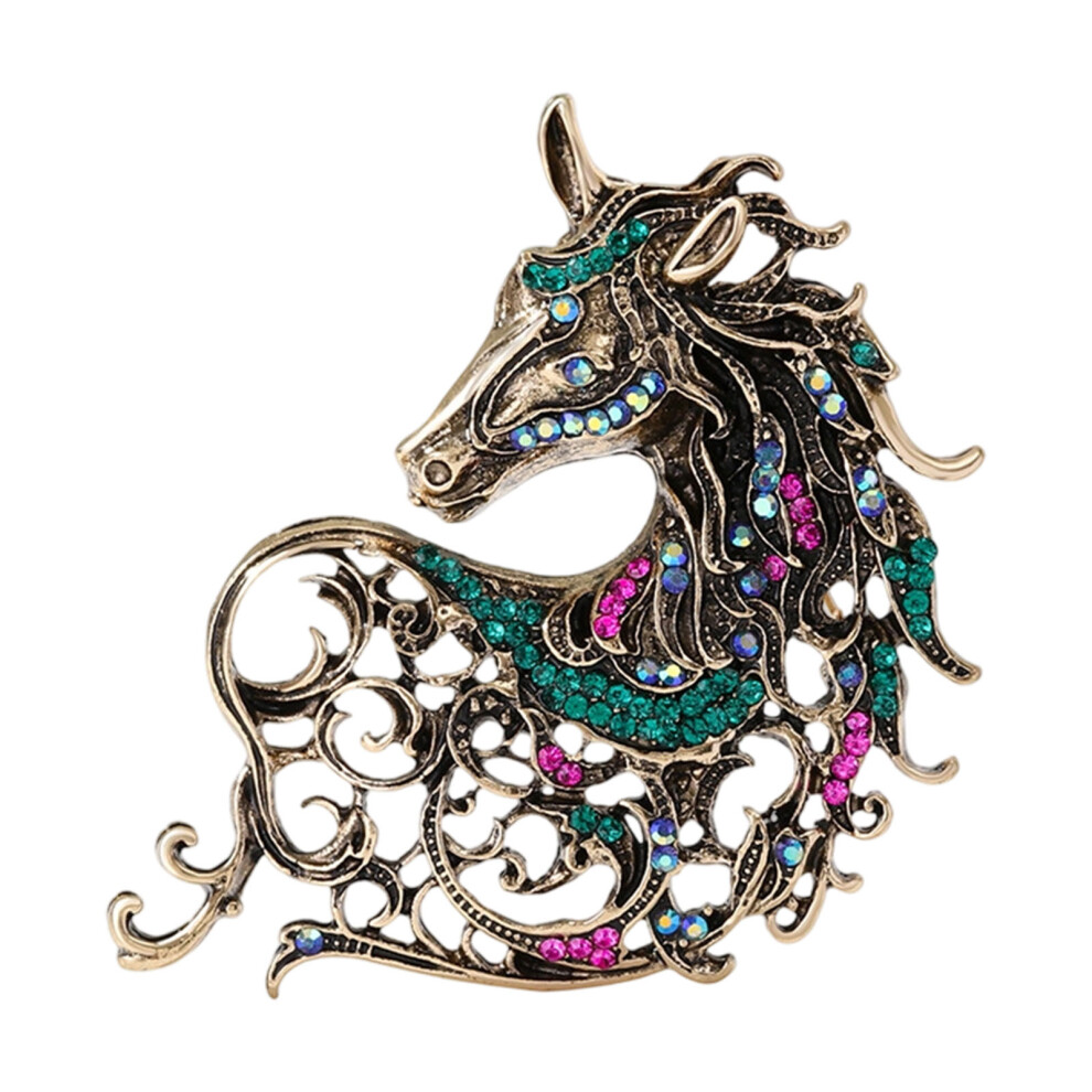 Retro Alloy Rrhinestones Brooch Decorative Lapel Pin For Women