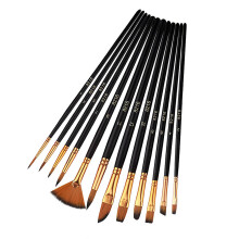 12pc Oil Painting Brushes for Oil Acrylic Watercolor-Black