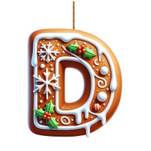 Christmas Themed Gingerbreads Letter Car Mirror Hanging-D
