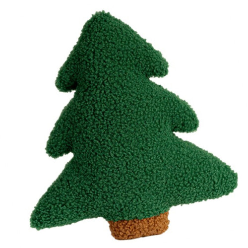 Portable Christmas Tree Shape Furry Throw Pillow-30cm