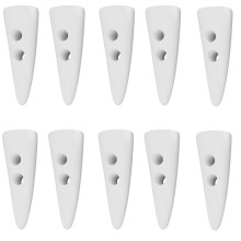 10Pcs Horn Shape Resin Buttons Double Hole Button-All white