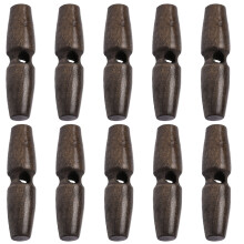 10Pcs Sewing Button Single Hole Wood-Single hole of coffe 3cm