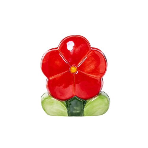 MultiFunctional Ceramic Container for Quick Access-Red flowers