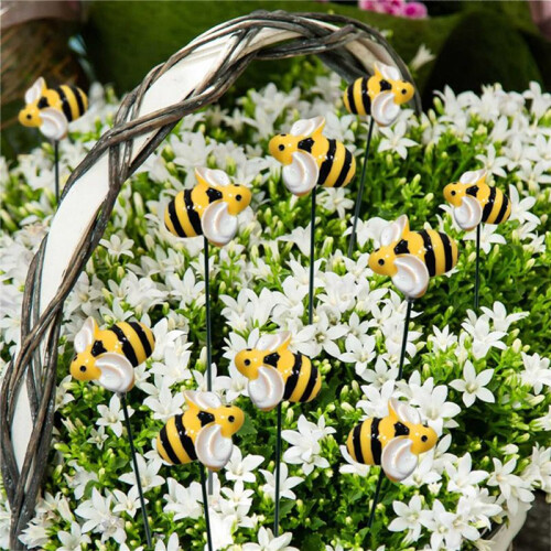 30 Api Plug-In per Piccole Api, Paletti da Giardino, Decorazioni per Paletti per Api, Paletti da Giardino, Cartello con Api, Paletti da Giardino