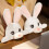 White Easter Bunny Hand Puppet with Movable Mouth 1pc 4