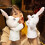 White Easter Bunny Hand Puppet with Movable Mouth 1pc 6