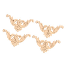 Rubber Wood Carved Corner Applique 4 Pieces