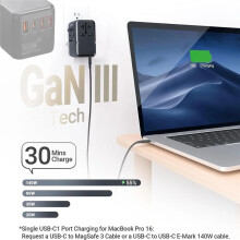 140W Internationals Plug Adapter GaN3 Travel Adapter with Universal Outlet 1 USB A 3 Type C Fast Charger UK Plug