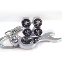 Car Tire Valve Caps Set for Peugeot 3008 5008 408 306 308, Alloy Leakproof Wheel Stem Covers