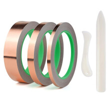 3 Pack Copper Foil Tape, 3 Size Double-Sided Conductive Copper Tape for Stained Glass, DIY Handicrafts, Crafting, Guitar