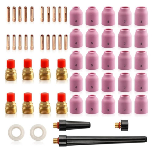 Kit de Tocha de Soldagem TIG 58 PCS 040 Polegadas-1/8 Polegadas Configuração de Lente de Gás WP-9/20/25
