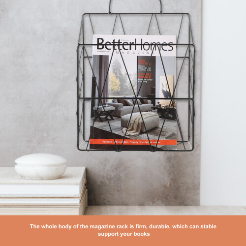Wall Mounted Book Rack Holder Organizer Office Accessory 2