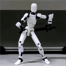 2X Figura D'Azione Robot, Stampata In 3D con Articolazione Completa per Animazione Stop Motion, Bianca