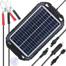 12V Solar Battery Charger and Maintainer 6W Panel for Car Motorcycle Boat RV with Trickle Power