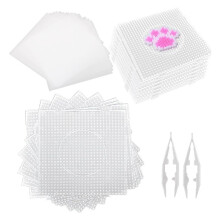 20 ST Stora Säkringspärlor Pegboards Fyrkantiga Plastpärlor 5 mm Klara Säkringspärlor Plast Melty Beads Boards