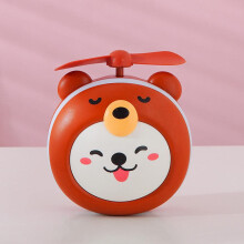 USB Rechargeable Portable Fan with Light and Mirror, 3 in 1 Brown Bear Desk Fan for Dorm Room