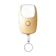USB Rechargeable Glass Loupe Lens Handheld Keychain Magnifier with LED Light for Book Reading Gold