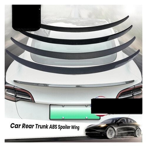 Glossy Carbon ABS Rear Spoiler  Performance ImpactResistant Tail Wing for Tesla Model 3 Y 1