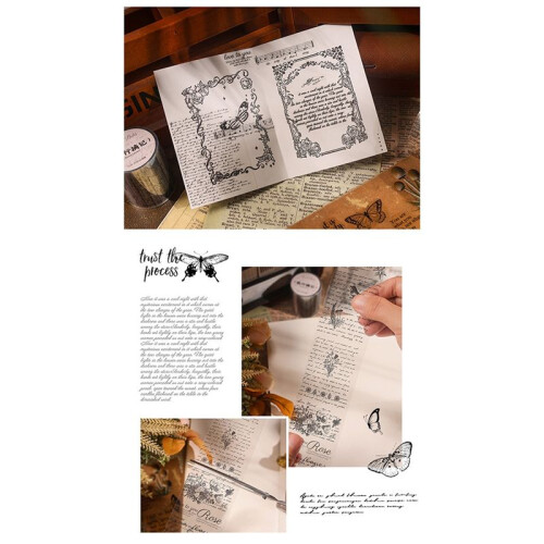 Retro English Alphabet Collage Decorative Tape DIY Notebook Material Notebook Material Sticker A