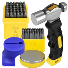 64PCS Metal Stamping Kit - Metal Stamps for Jewelry Making Letter Punch Set Leather Steel Number and Letter Stamping Kit