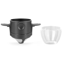 Faltbarer Kaffeefilter 304 Edelstahl, Doppellagiger Kaffeetrichter, Teleskopischer, Tropffreier Filterpapier-Filterbecher